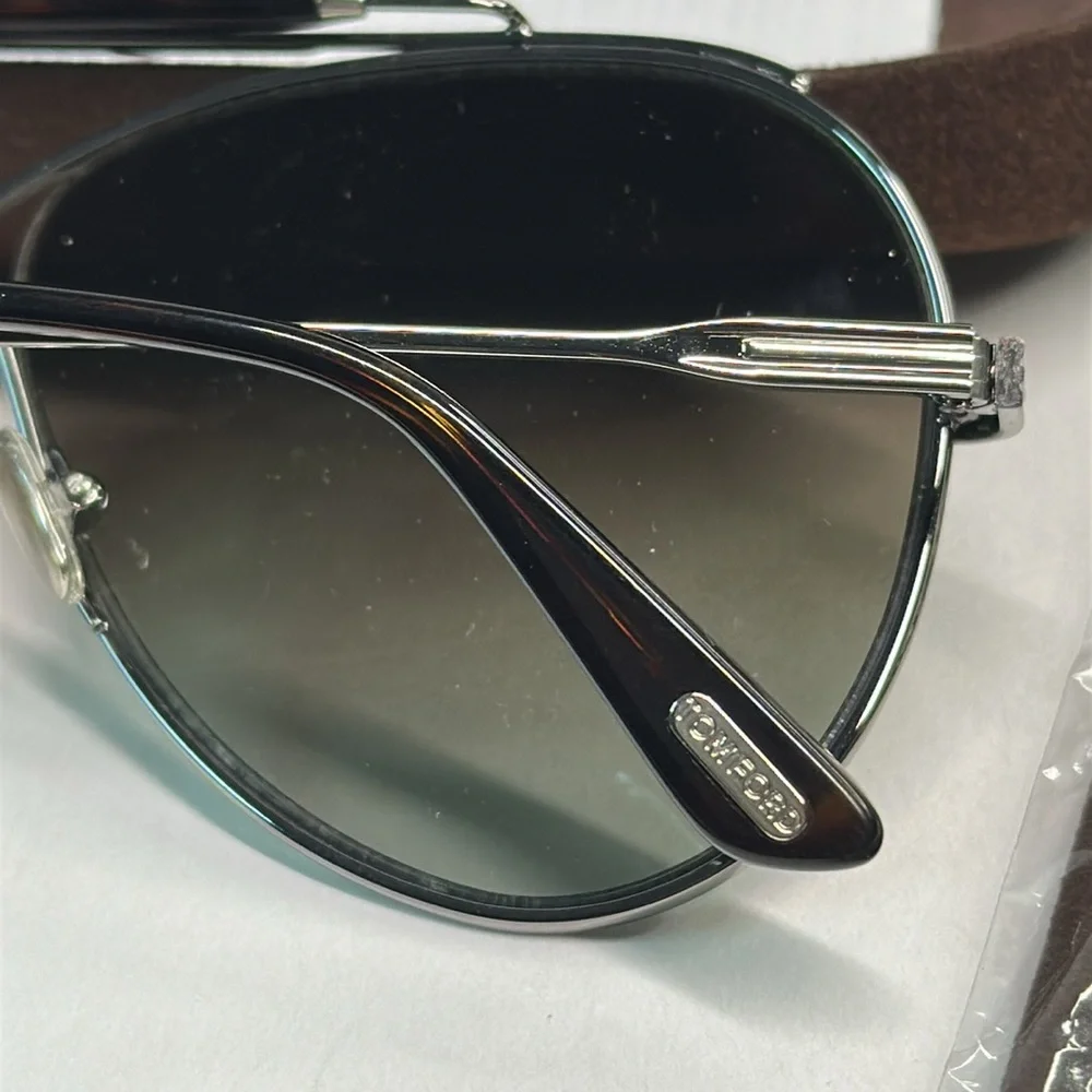 💯- New Authentic TOM FORD FT0818 pilot-frame metal sunglasses